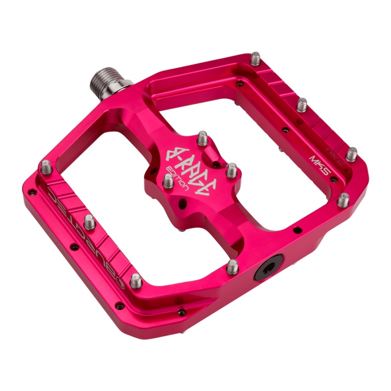 Burgtec Penthouse MK5 B-Rage Edition Steel Axle Alloy Flat Pedals – L – Toxic Barbie Pink