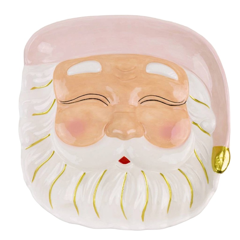 Pink Santa Dessert Plate