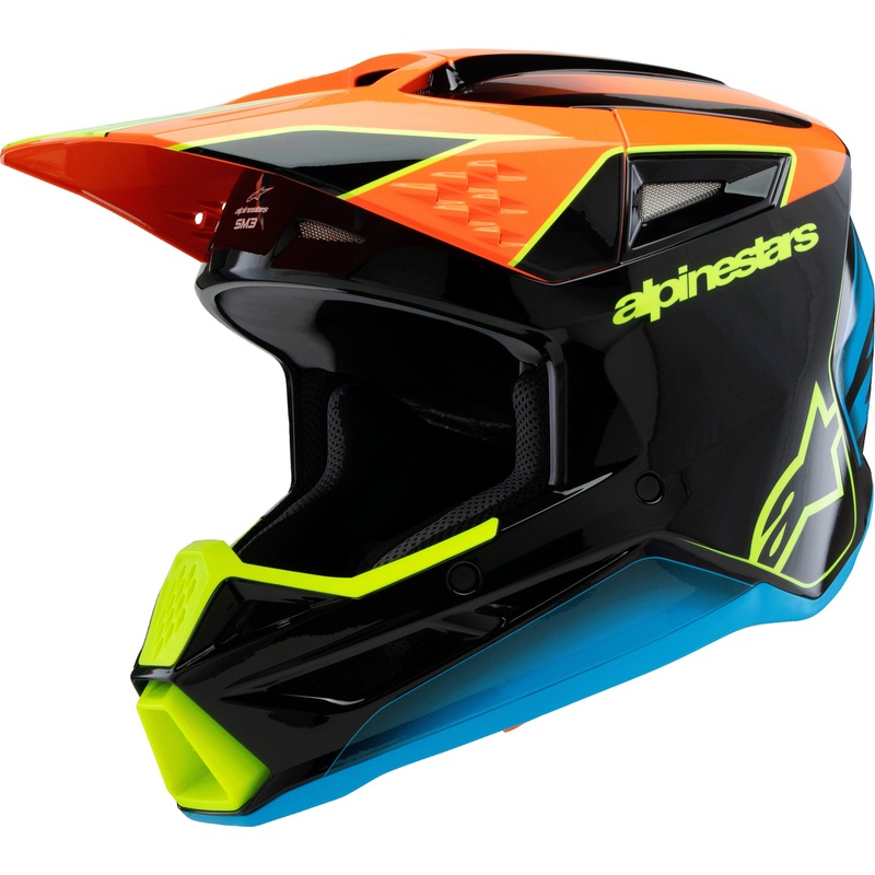 Sm3 Youth Fray Helmet Blk/Orng/Ylw Fluo Ym