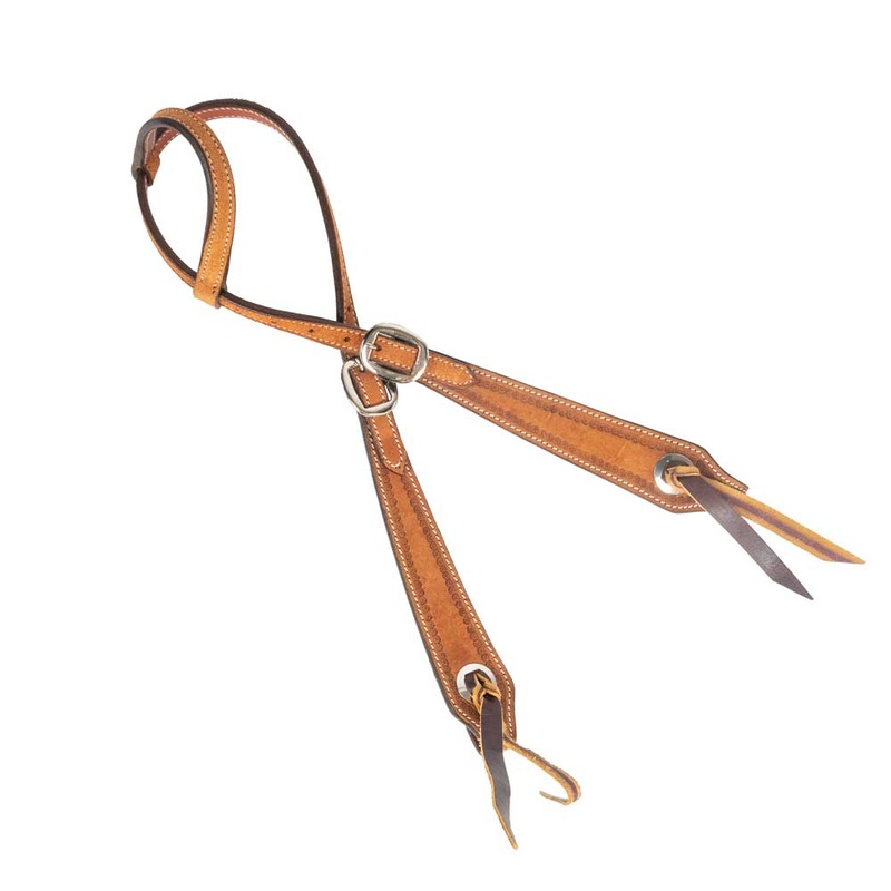 Teskey’s One Ear Roughout Headstall w/Floral Border