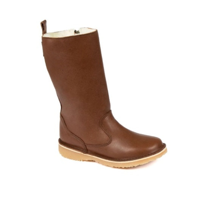 Boot Eskimo 100% wool lined Brown leather