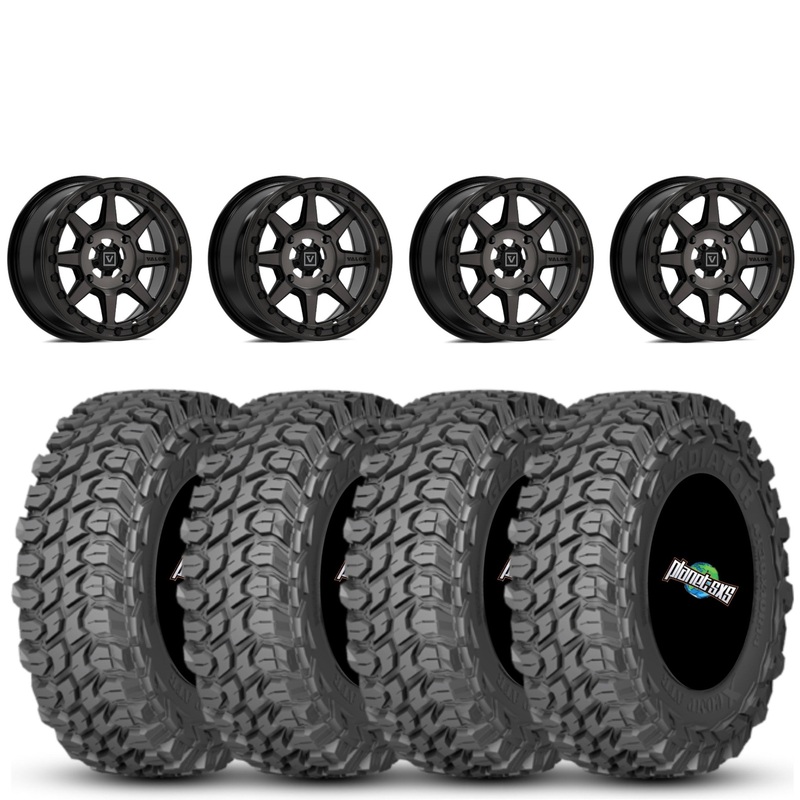 Valor V13 Beadlock 15×7 Dark Tint 4+3 4/156 on Gladiator X Comp 10 Ply 32×10-15