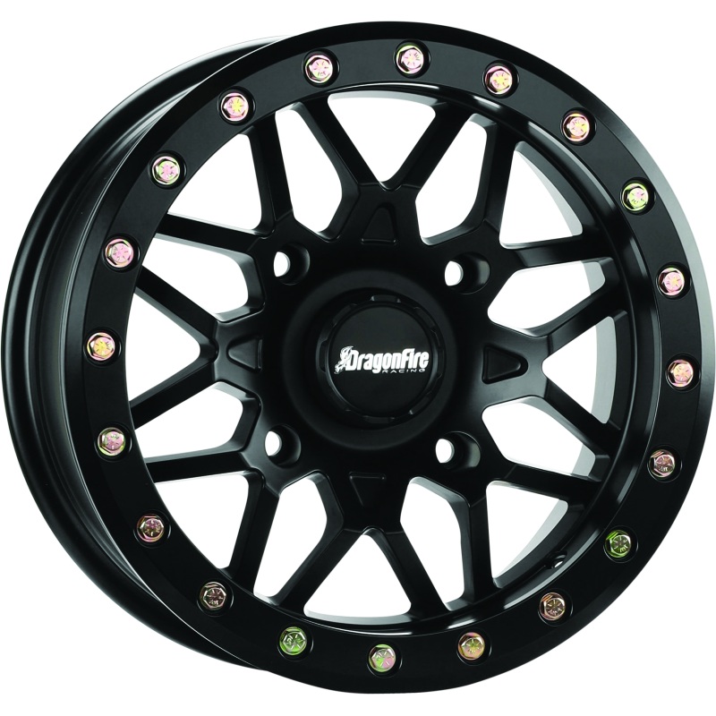 DragonFire Racing Typhon Wheel 14X7 4/137 +10 Machined Black
