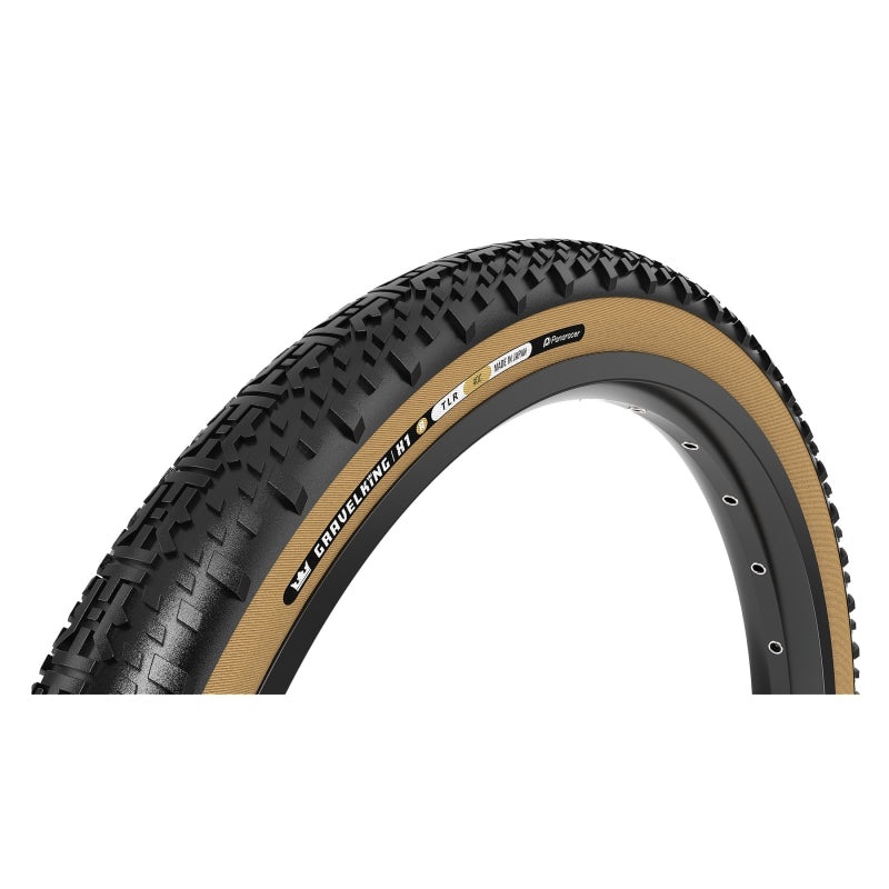 Panaracer GravelKing X1 R Tire – 700 x 45 Tubeless Folding Black/Amber