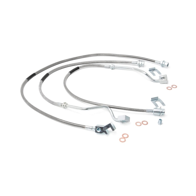 Rough Country | Brake Lines | Stainless | FR & RR | 4-6 Inch Lift | Ford F-250/F-350 Super Duty (99-04) | 89717