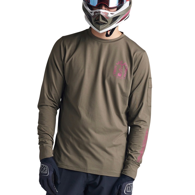 TLD Ruckus Long Sleeve Ride Tee – M – Fangs Olive