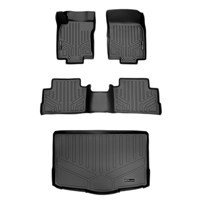 SMARTLINER Custom Fit Floor Liners For 2017-2024 Nissan Rogue Sport – Factory Cargo Tray in Lowest Position Black
