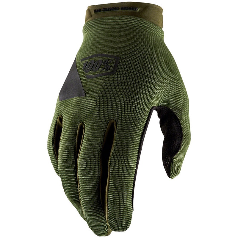 100% Ridecamp Gloves – Army Green/Black Full Finger Medium