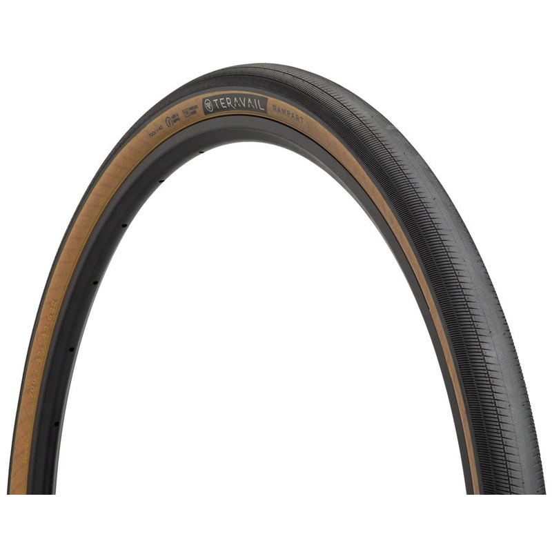 Teravail Rampart Tire – 700 x 42 Tubeless Folding Tan Light Supple Fast Compound