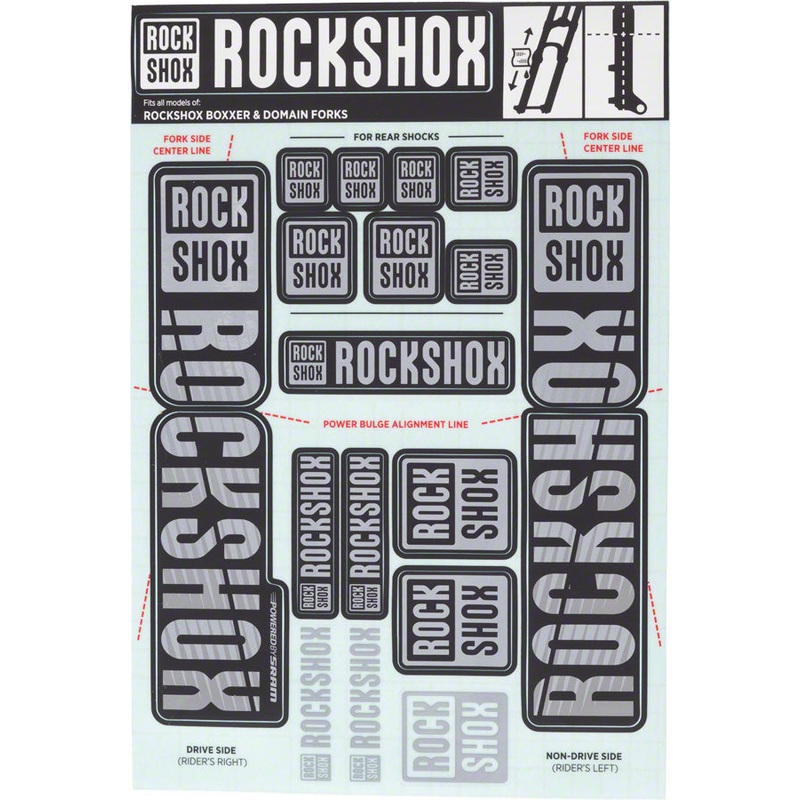 RockShox Fork Decal Kit – 35mm Dual Crown Gray