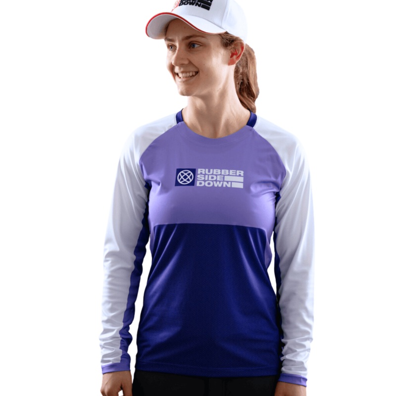 Rubber Side Down Women’s Long Sleeve Jersey – Women’s M – Alpine Blossom