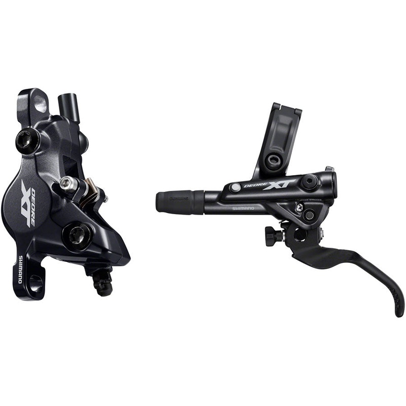 Shimano Deore XT BL-M8100 Disc Brake and Lever, Front, Hydraulic, Post Mount, 2-Piston, Finned Pads, I-SPEC EV Clamp Band, Black