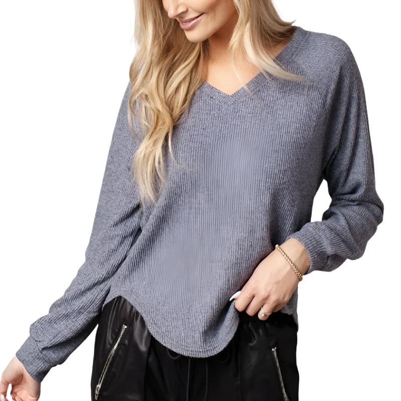 Dylan Fuzzy Flecked Fleece Top