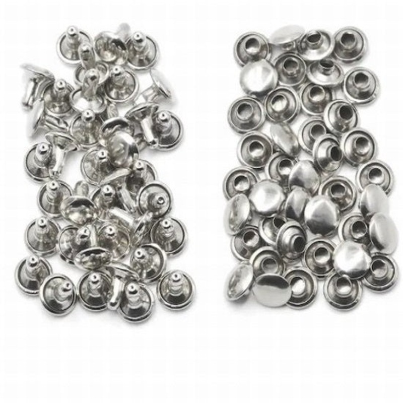 Rivet m and f 7mm nickle shaft small head per 100