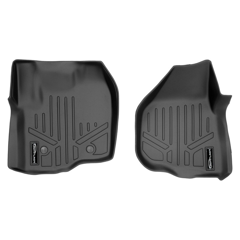 SMARTLINER Custom Fit Floor Liners For 2012-2016 F-250/F-350/F-450/F-550 Super Duty with Raised Drivers Side Pedal Black