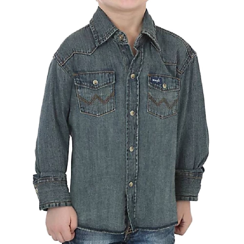 Wrangler Boy’s Denim Western Work Snap Shirt