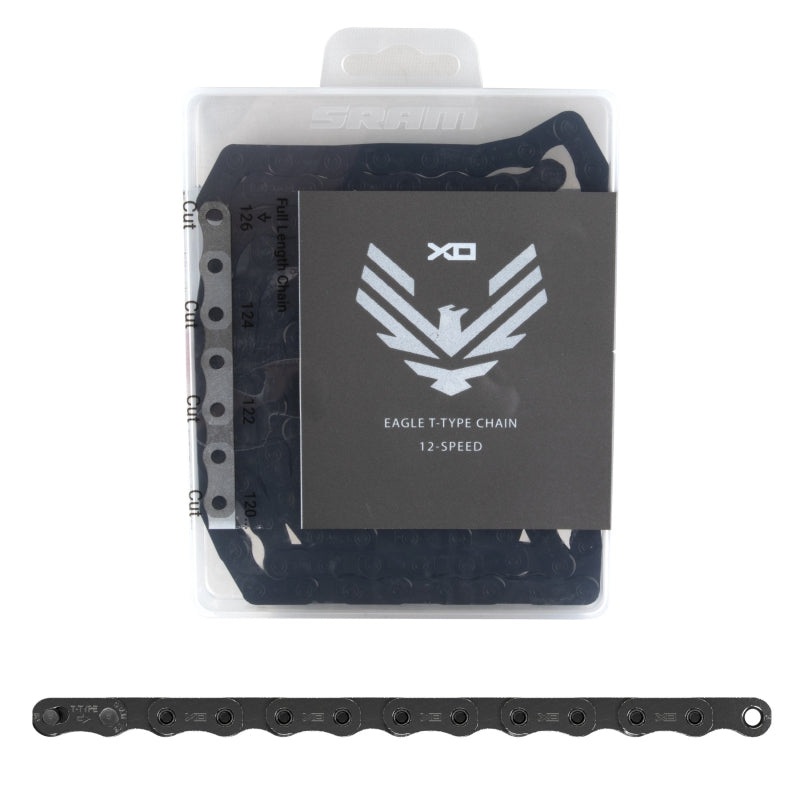 X0 Eagle T-Type Flattop Chain – 12-Speed 126 Links Solid Pin Includes PowerLock Connector PVD Coated Dark Polar