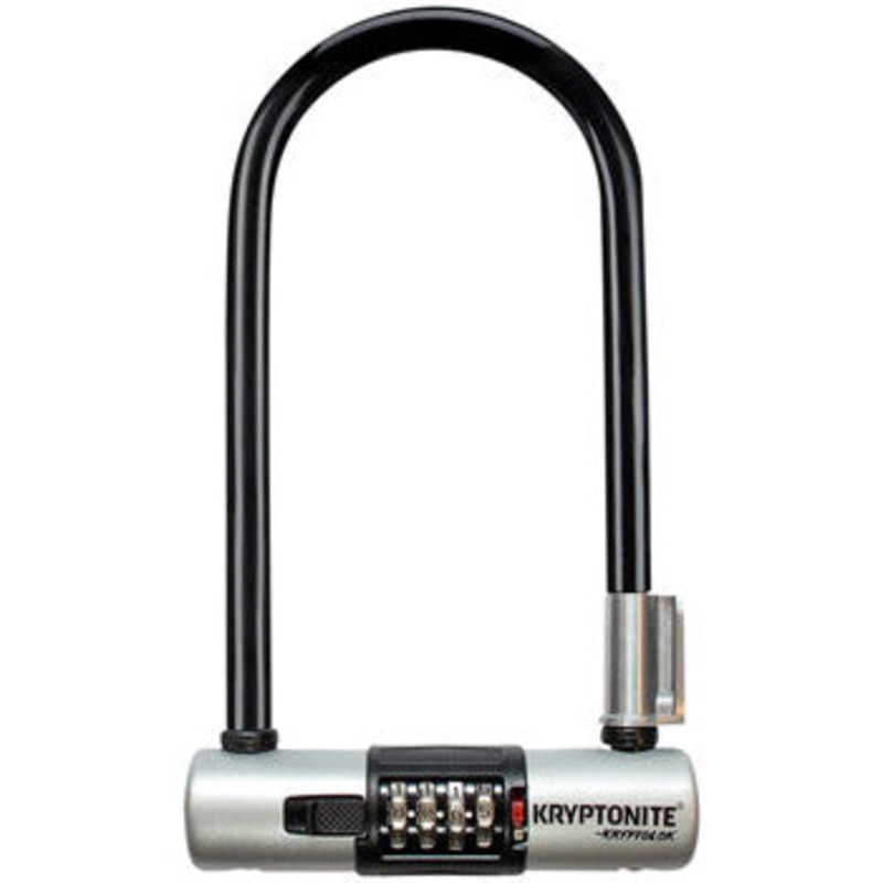 Kryptonite KryptoLok U-Lock – 4 x 9″, 4-Digit Combination, Black, Includes bracket