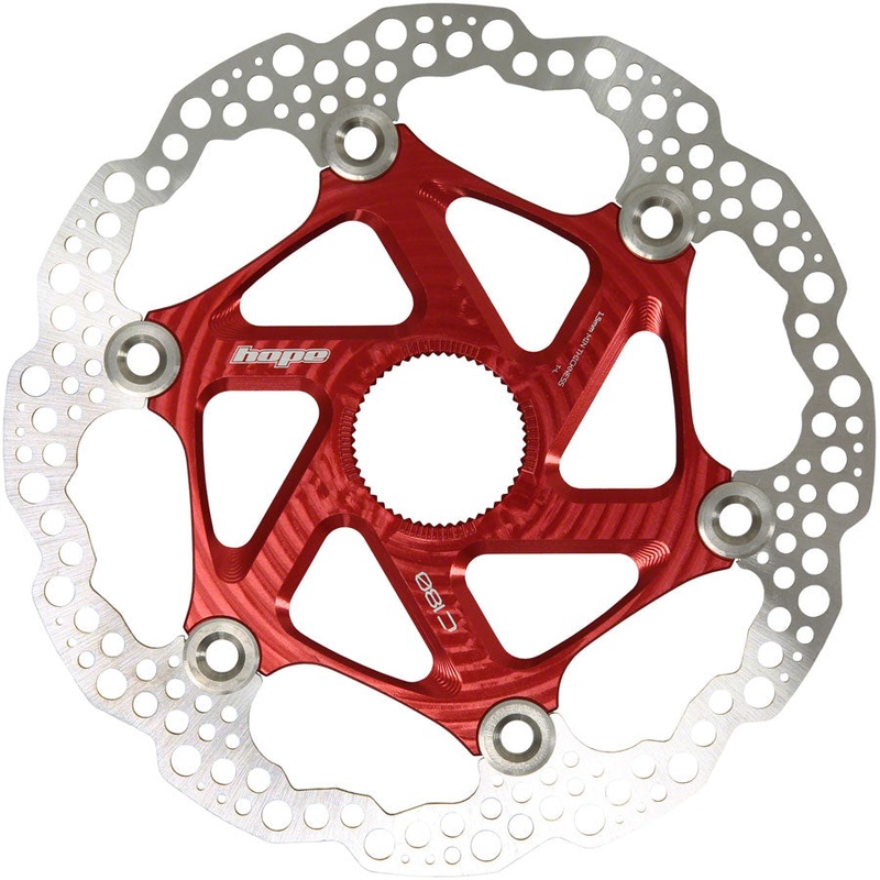 Hope MTB Floating Centre-Lock Disc Brake Rotor – 180mm Center-Lock Red