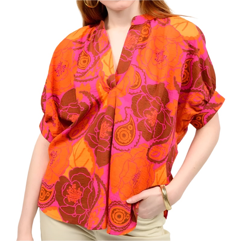 Ivy Jane Bold Flower Popover Top