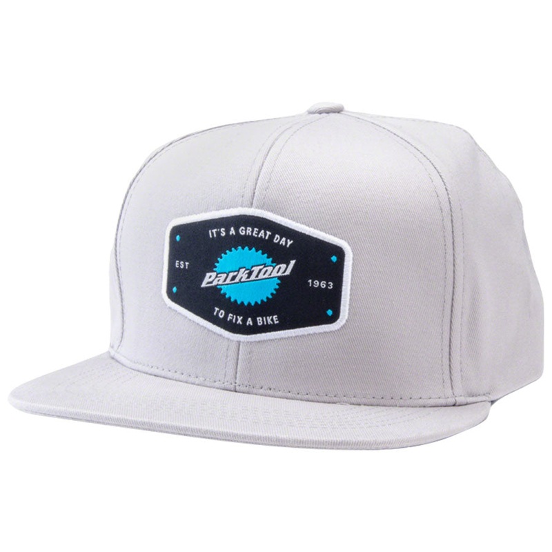 Park Tool HAT-10XL Snapback Hat – Light Gray X-Large