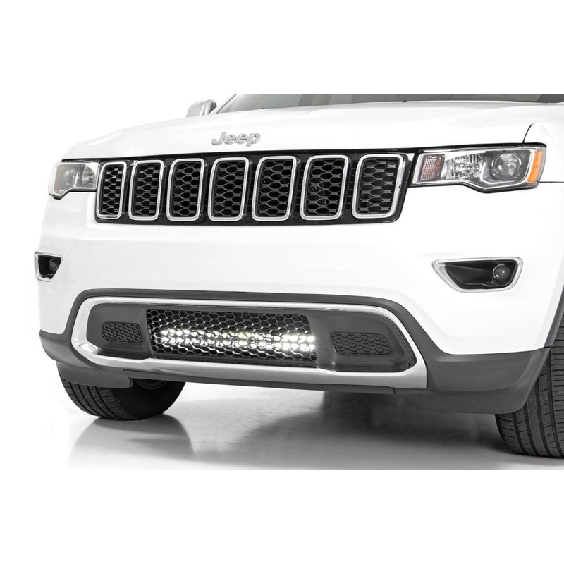 Rough Country | LED Light Kit | Bumper Mount | 20″ Black Dual Row | White DRL | Jeep Grand Cherokee WK2 (11-20) | 70773DRL