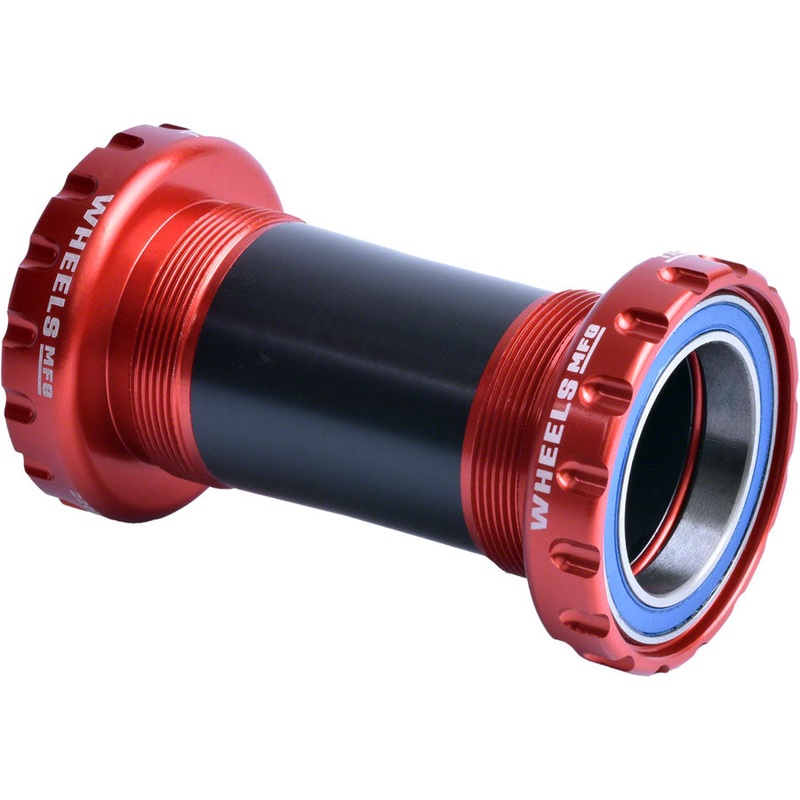 Wheels Manufacturing BSA 30 Bottom Bracket – English (BSA) Frame Interface, ABEC-3 Bearings, For 30mm Spindle, Red