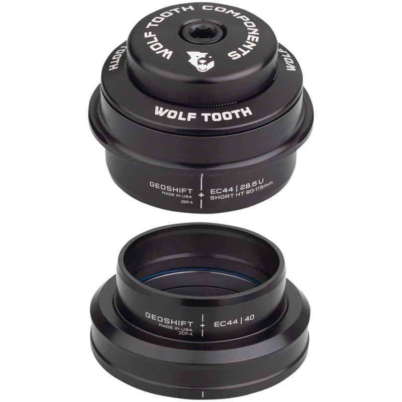 Wolf Tooth GeoShift Performance Angle Headset – 2 Deg, Short, EC44/EC44, Black