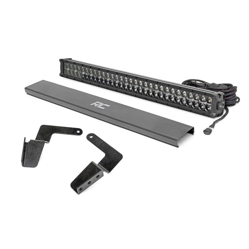 Rough Country | LED Light Kit | Bumper Mount | 30″ Black Dual Row | White DRL | Toyota FJ Cruiser (07-14) | 70652DRL