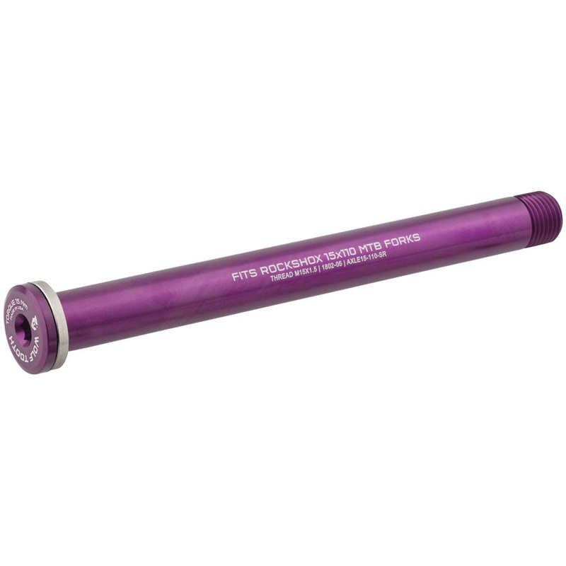 Wolf Tooth Front Thru Axle – RockShox 15 x 110mm Purple