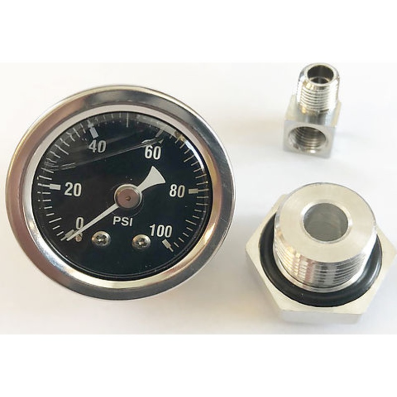 1969-78 CB750 Oil Pressure Gauge Assembly ~ Black Face Plate
