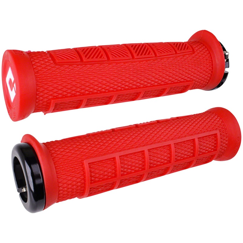 ODI Elite Pro Grips – Burnt Red Black, Lock-On