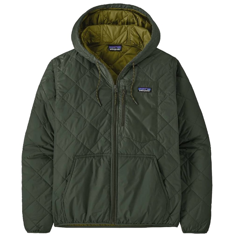 Patagonia Men’s Diamond Quilted Bomber Hoodie – Old Growth Green