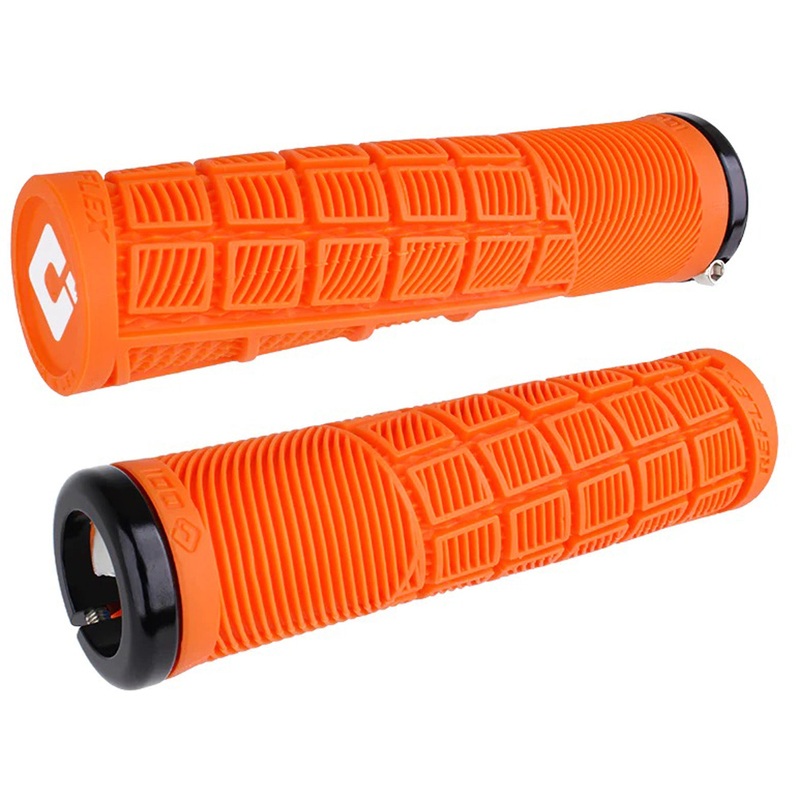 ODI Reflex V2.1 Grips – White/Orange Lock-On