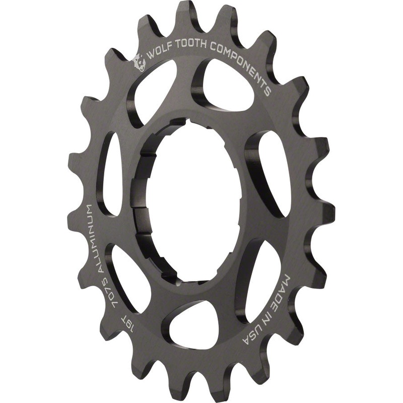 Wolf Tooth Single Speed Aluminum Cog – 19t Compatible 3/32″ Chains BLK