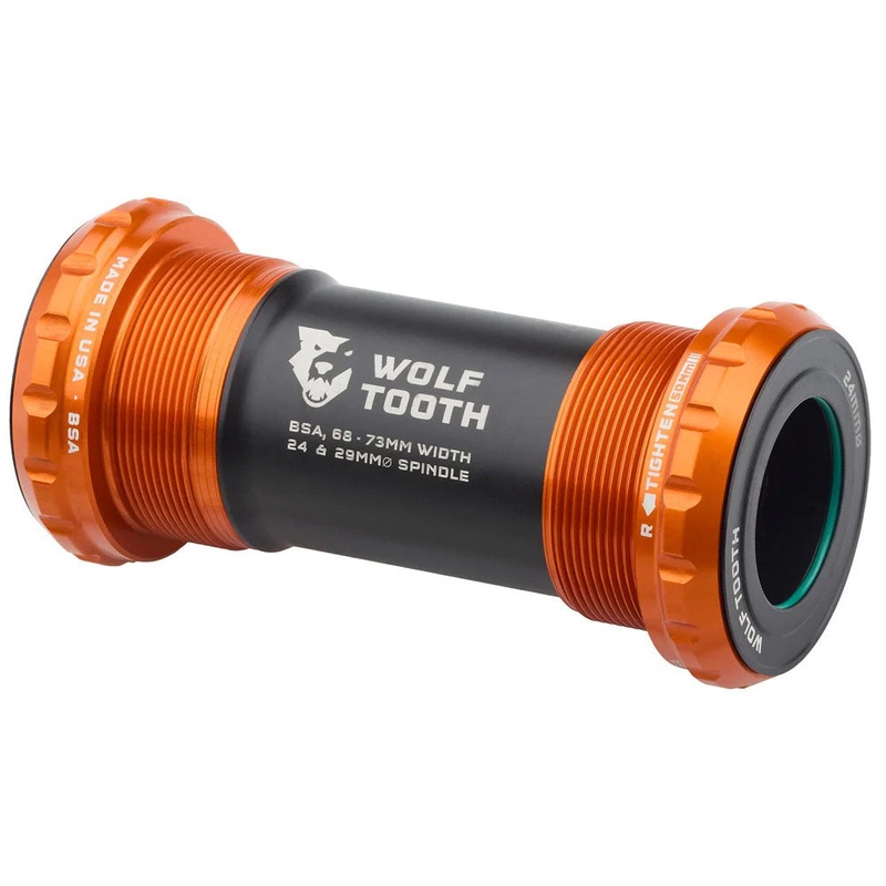 Wolf Tooth Bottom Bracket – English (BSA) 68/73mm For 24mm Spindle Orange
