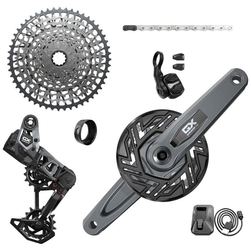 SRAM GX Eagle T-Type Ebike AXS Groupset – 160mm ISIS Crank Arms Bosch 36T Ring/Clip-On Guard Derailleur Shifter 10-52t Cassette
