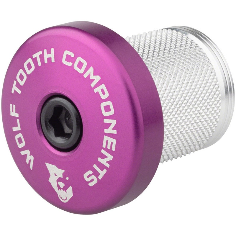 Wolf Tooth Compression Plug with Integrated Spacer Stem Cap Purple