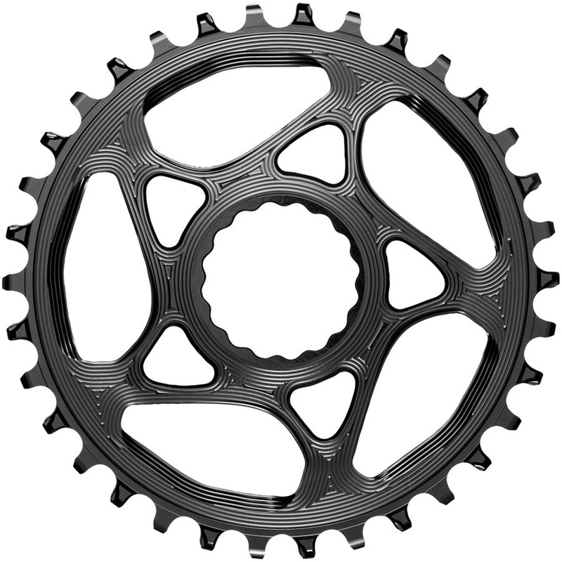 absoluteBLACK Round Narrow-Wide Direct Mount Chainring – 34t CINCH Direct Mount 3mm Offset BLK