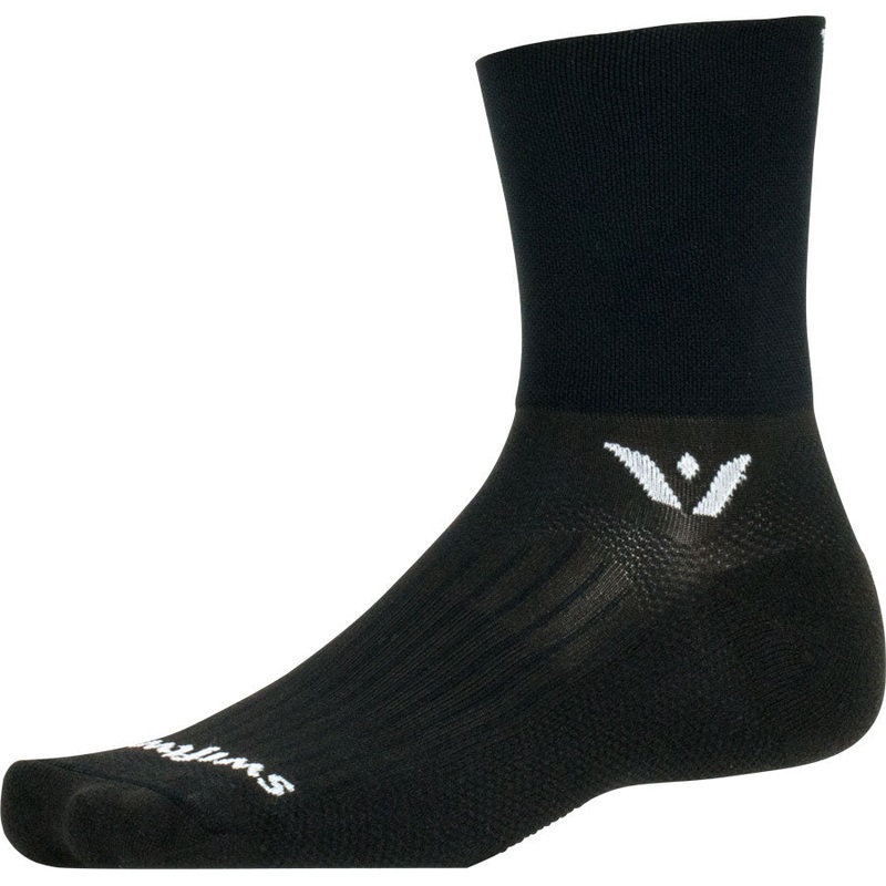 Swiftwick Aspire Quarter Crew Socks – 4″ Black Large