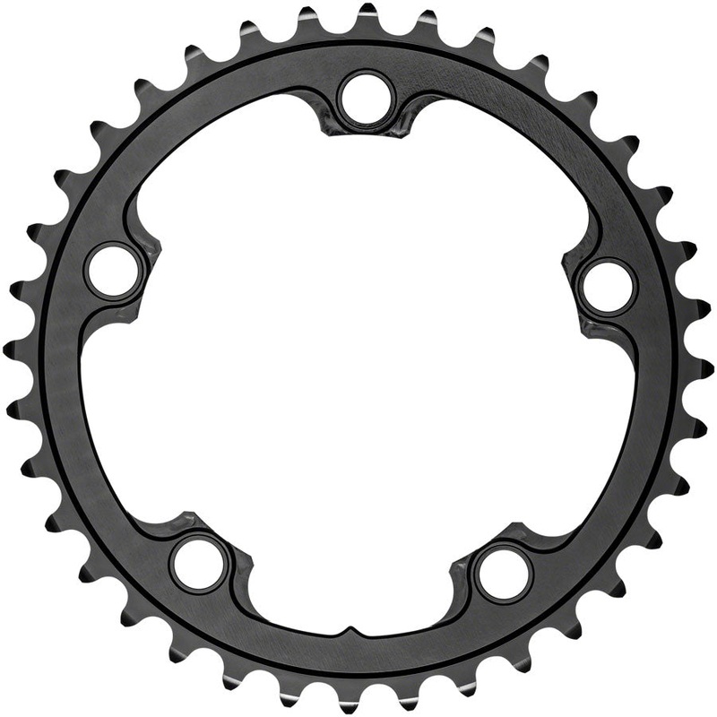 absoluteBLACK Premium Round 110 BCD Road Inner Chainring – 36t 110 BCD 5-Bolt For 52/36 Combination BLK