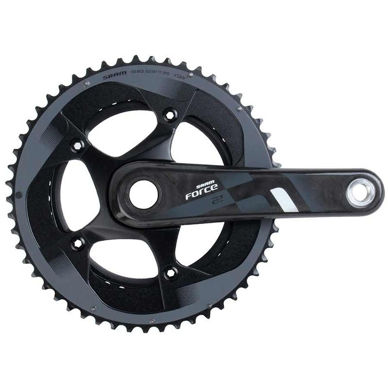 SRAM Force 22 Crankset – 165mm 11-Speed 53/39t 130 BCD GXP Spindle Interface BLK