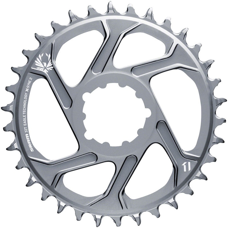 SRAM X-Sync 2 Eagle Direct Mount Chainring – 32 Tooth 3mm Boost Offset 12-Speed Polar Grey