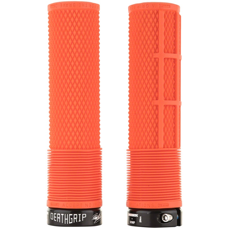DMR DeathGrip Flangeless Grips – Thick Lock-On Orange