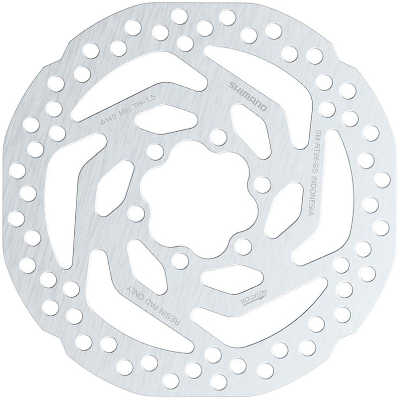 Shimano SM-RT26 SS Disc Brake Rotor – 140mm 6-Bolt Bolts Included For Resin Pad Only