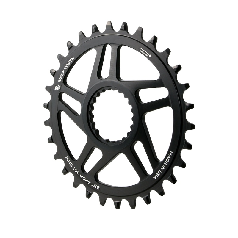 Wolf Tooth Direct Mount Chainring – 28t Shimano DM For Boost Cranks 3mm Offset Drop-Stop ST Requires 12-Speed HG+ Chain BLK
