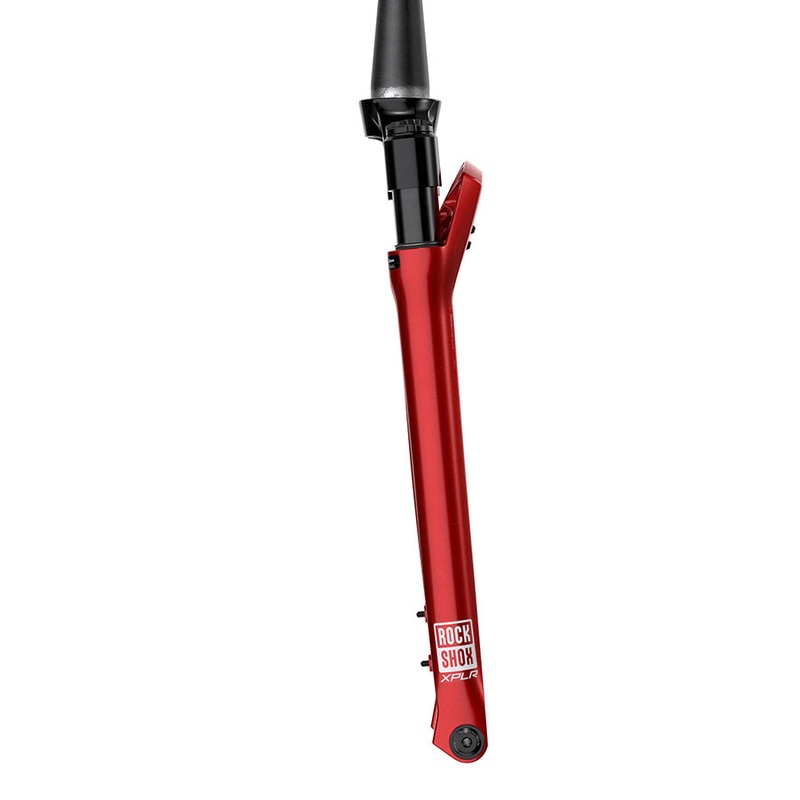 RockShox RUDY Ultimate XPLR Race Day 2 Suspension Fork – 700c 30 mm 12 x 100 mm 51 mm Offset Electric Red A2