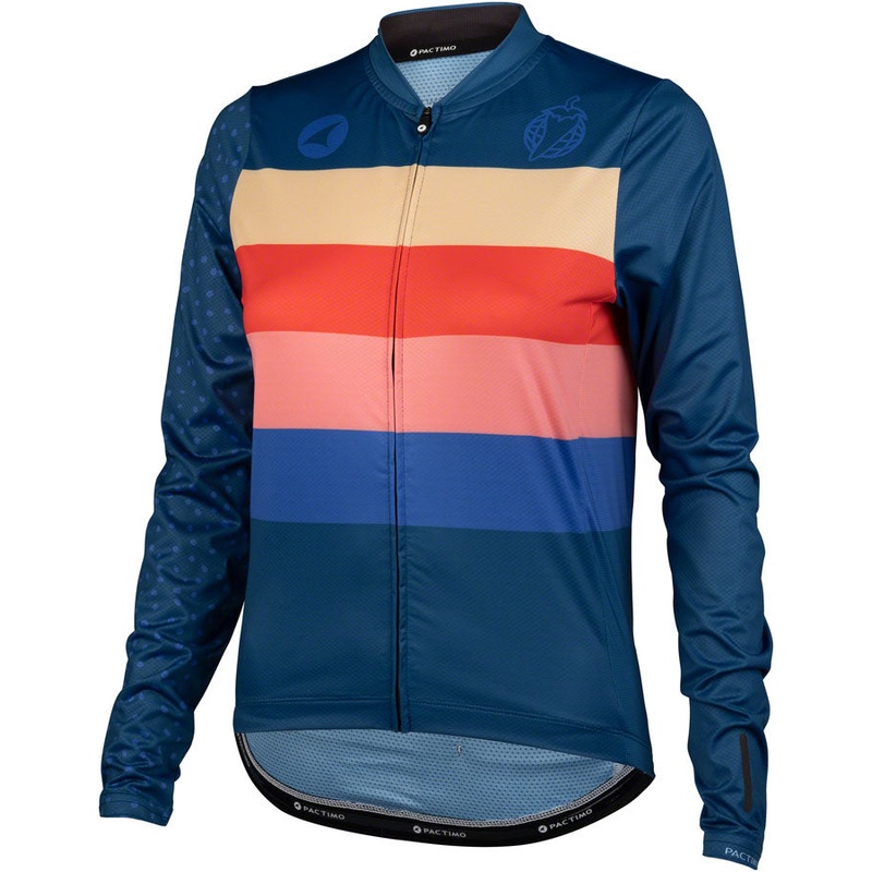 Salsa Team Polytone Womens Long Sleeve Jersey – Dark Blue w/ Stripes Medium