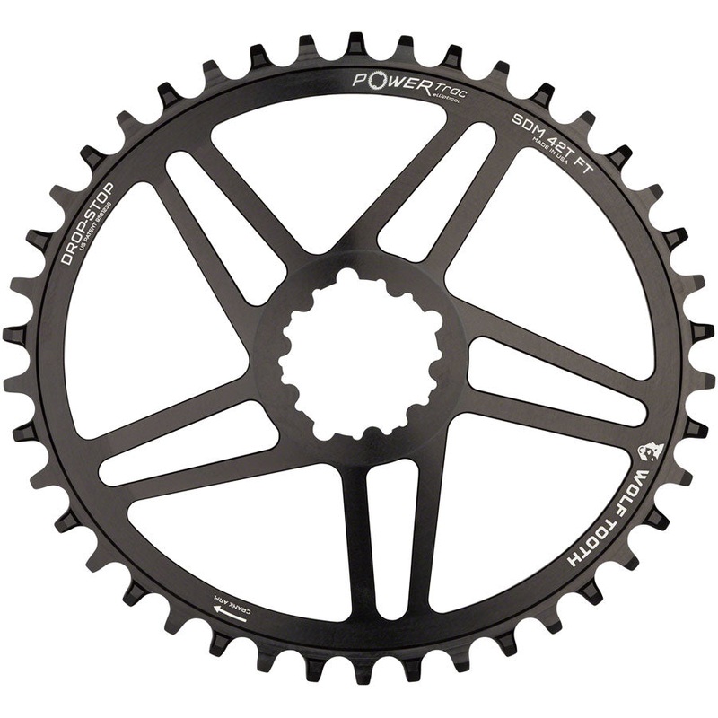 Wolf Tooth Elliptical Direct Mount Chainring – 40t, SRAM Direct Mount, 6mm Offset, Drop-Stop, Flattop Compatible, Black