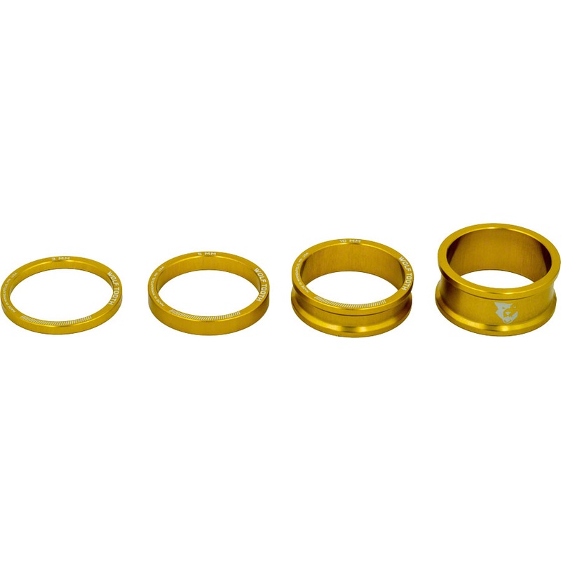 Wolf Tooth Headset Spacer Kit 3, 5, 10, 15mm, Gold